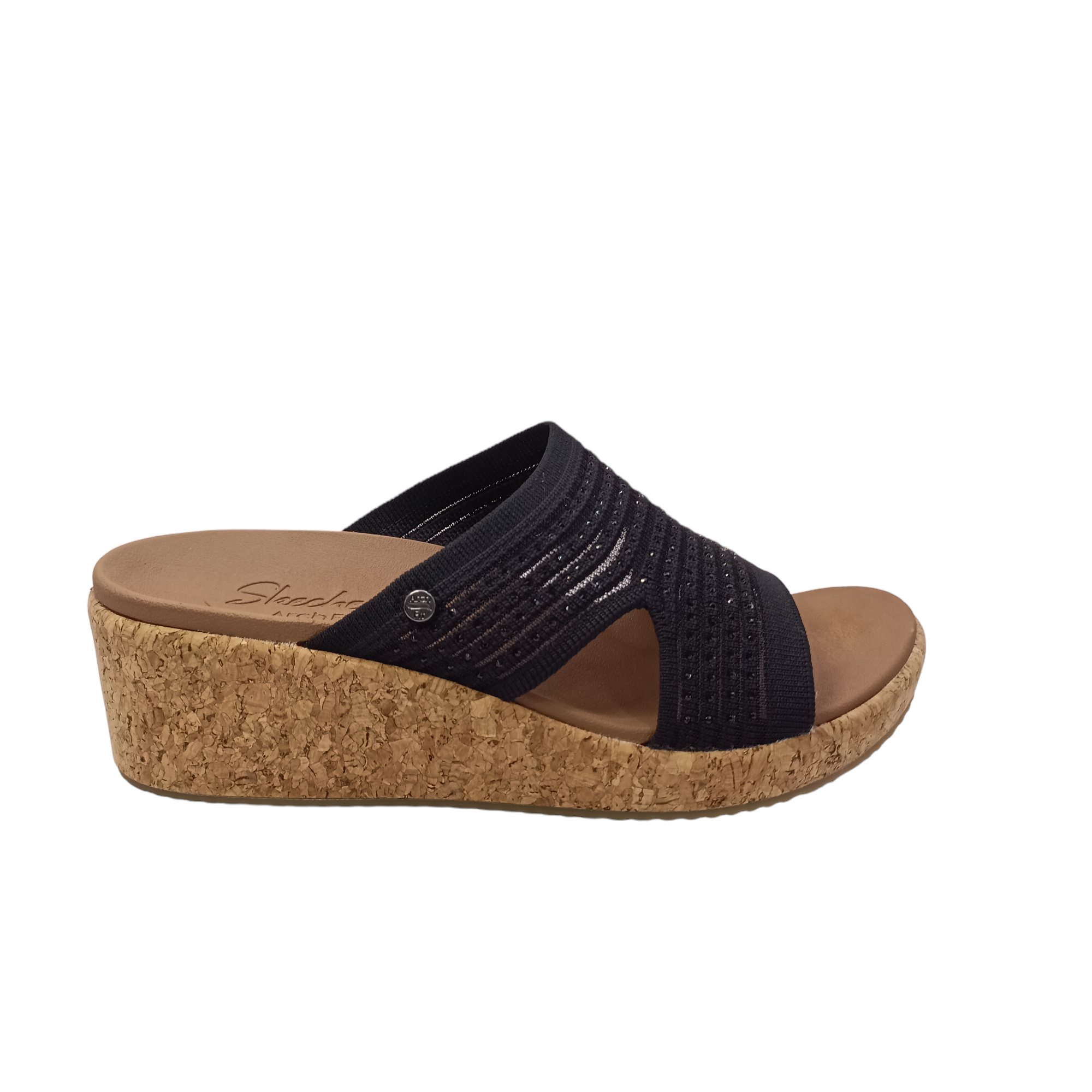 Skechers best sale black wedges