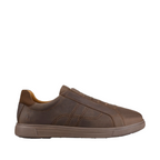 Side View of brown oiled leather, with external stitchinmg pattern and a suede heel. No laces-Slip on. Shop Mens and Womens Hush Puppy Winter Shoes, and other styles available online and in-store with shoe&me Mount Maunganui Tauranga NZ.