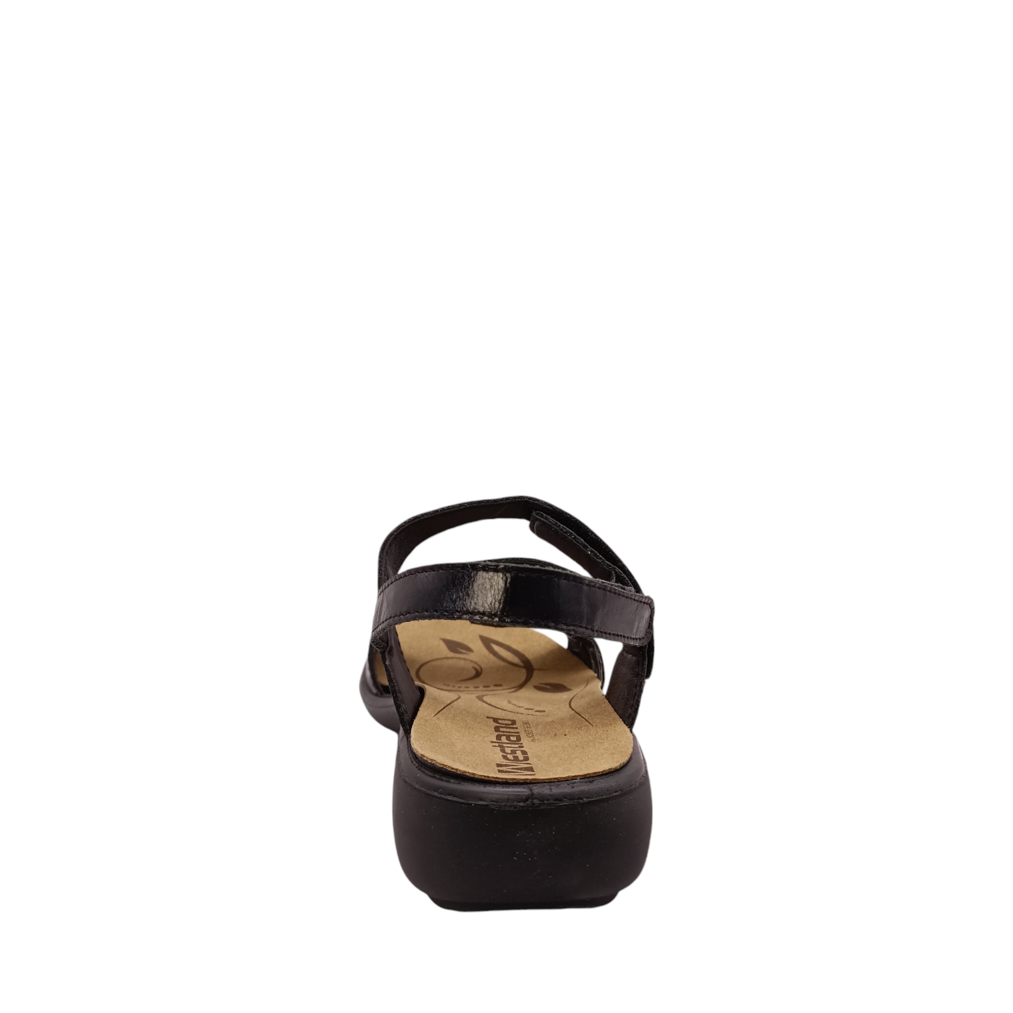 Back view of Ibiza 70 Sandal from Westland- part of Josef Seibel. Black leather straps. 3 adjustable straps with sturdy hook and loops. Shop Womens Summer sandals online and in-store with shoe&amp;me Mount Maunganui NZ