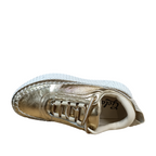 top view of a bright gold Gelato sneaker with a white speckled sole. shop womens winter sneakers shoe&me NZ