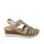 V3822 W - shoe&me - Rieker - Sandal - Sandals, Summer, Wedges, Womens