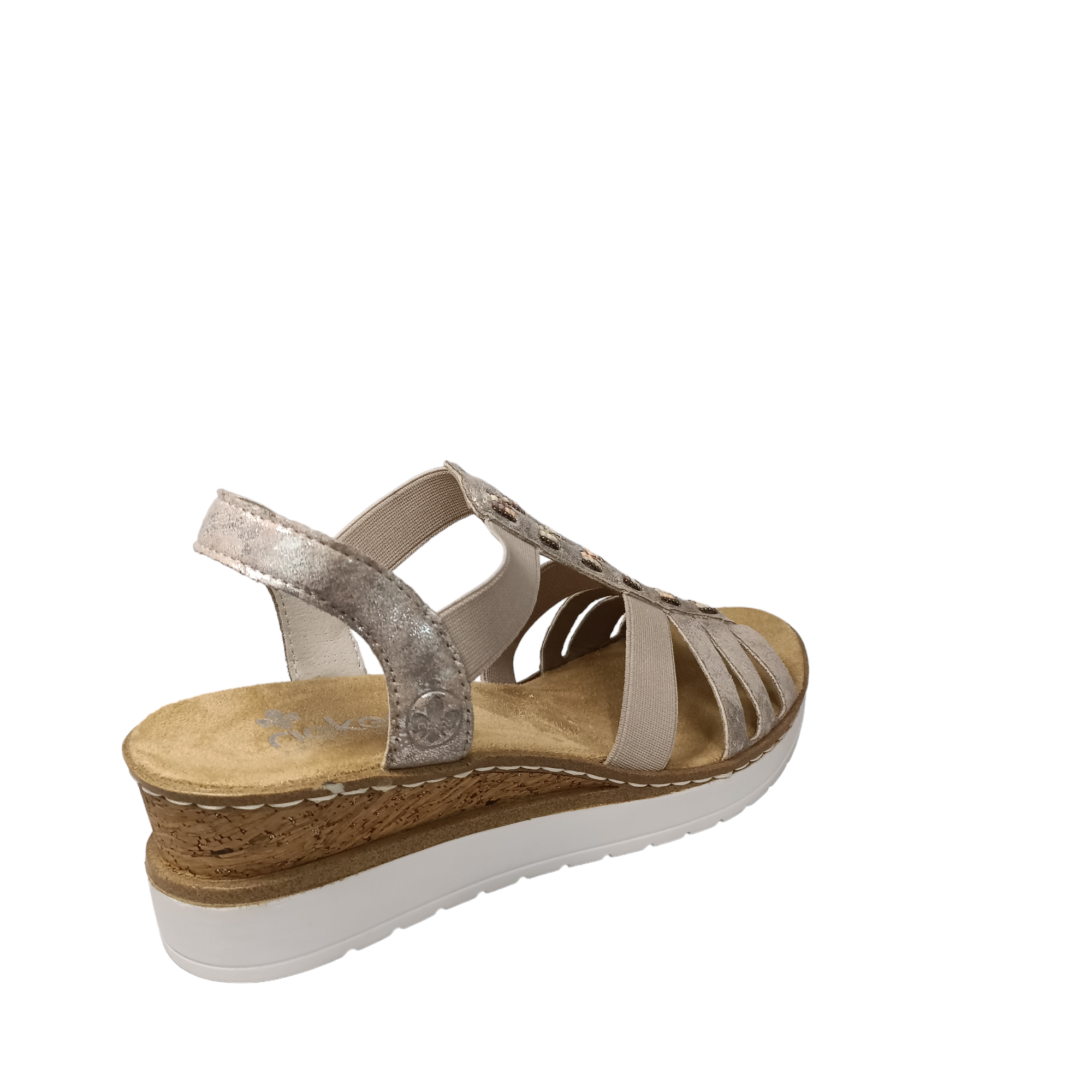 V3822 W - shoe&me - Rieker - Sandal - Sandals, Summer, Wedges, Womens