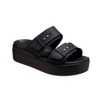 crocs  brooklyn buckle low wedge